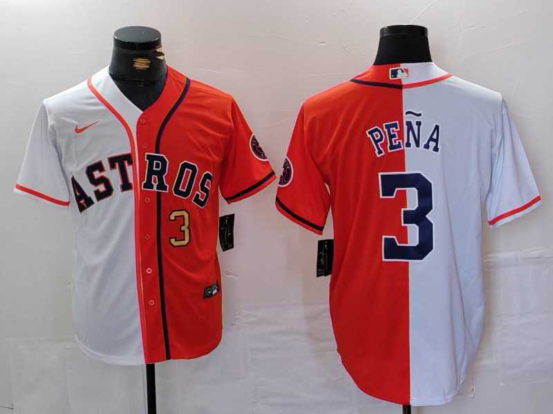 Men's Houston Astros #3 Jeremy Pena Number White Orange Split Stitched Baseball Jersey Dzhi,We sell and wholesale Men's Houston Astros #3 Jeremy Pena Number White Orange Split Stitched Baseball Jersey Dzhi on line form chian!